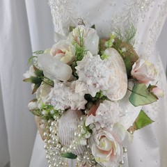 Seaside Crystal Treasures Faux Silk Wedding Bouquet