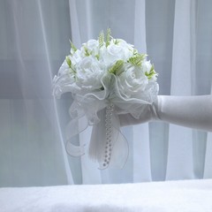 Artificial Faux Silk Rose Flower Wedding Party Decorations Holding Bride Bouquet