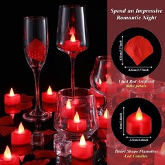 Romantic Artificial Rose Petal – 6000 Pieces – Heart LED Candle – Decorative