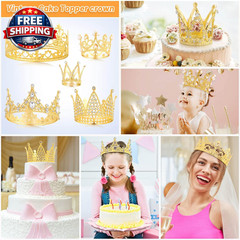 53 Pcs Flower Bouquet Accessories, 5 Pcs Gold Crowns and 48 Pcs Gold Butterfly D