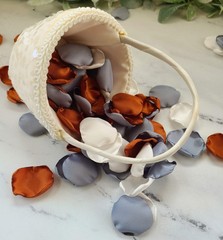 Dusty Blue, Terracotta Rose Petals for Western Wedding Decor, Flower Girl Petals