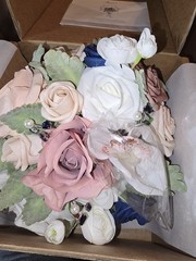 Ling’s Moment 9″ Wedding Dusty Rose/ Navy Bouquet for Bride, Bridesmaid’s Bouque