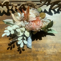 Bridal Wedding Bouquet Budget Friendly Handmade Faux Flowers White Pink Orange