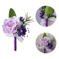 Artificial Flowers Boutonniere Wedding Prom for Anniversary Bridal Shower