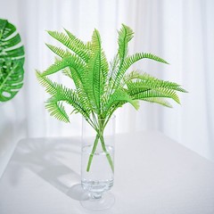 2 Green 19″ Faux Fern Artificial Leaves Greenery Stems Party Home Supplies