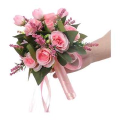 Champagne White Rose Wedding Bouquet for Bride Artificial Flower Bridal Bouquet