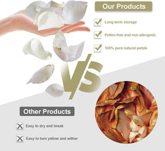 3.5 Oz Dried Rose Petals Wedding Biodegradable Petals, Natural Preservation Real