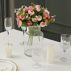 PINK 4 Bouquets 12″ Silk Mini Ranunculus Artificial FLOWERS Party Decorations