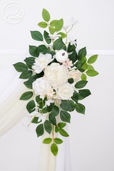 Odouzy Pack of 2 Wedding Arch Artificial Flowers Wedding Decor Flower Garland Be