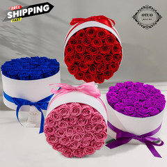 Otuo 27 Piece Preserved Roses in a Box – Forever Flowers for 27 Roses, Red