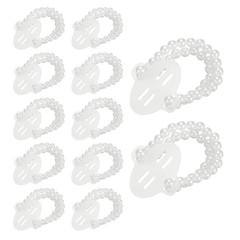 24 Pcs Pearl Corsage Wristlet, Elastic Wrist Corsage Bracelets Bands, White