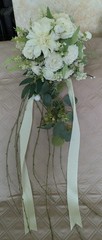 Cascade Ivory/White Bridal Bouquet Artificial Silk Foam Flowers