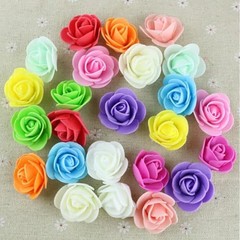 Mini Fake Roses Artificial Flowers 100 PCS 3.5cm Red Foam Rose Head for Purple
