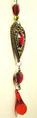 9″ Heart with red bead jewels hanging ornament