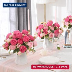 MARTINE MALL 4 Packs Peonies Artificial Flowers, Mixed Pink Artificial Peonies,