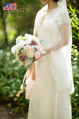 Ling’S Moment Dusty Rose Bridal Bouquet for Bride, Blush Pink Wedding Bouquets f