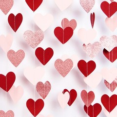 Rose-Gold Pink Burgundy-Red Party-Decorations Rose Gold Red Heart