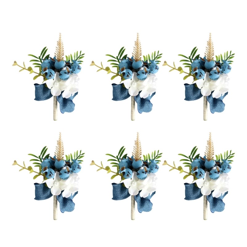 6Pcs Artificial Berries Boutonniere for Grooms Bride Groomsmen Bridesmaids
