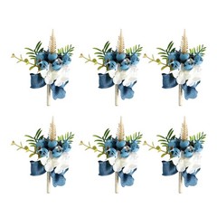 6Pcs Artificial Berries Boutonniere for Grooms Bride Groomsmen Bridesmaids