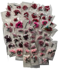 Vintage Craft Bulk Lot Satin Ribbon Roses Wire Stem Roses Assorted Size Colors