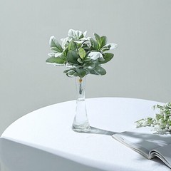 4 Frosted Green 12-Inch Artificial Flocked Lambs Ear LEAVES SPRAYS STEMS Party
