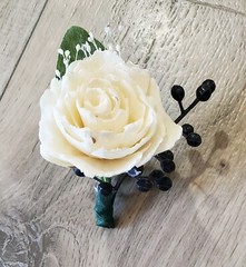 Navy & Dusty Rose Bridal Bouquet Sola Wood Bridesmaid Blue Pink Wedding Flowers