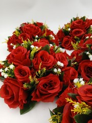 Artificial Red Rose Kissing Ball Bouquets Set of 5 Wedding Centerpieces Silk