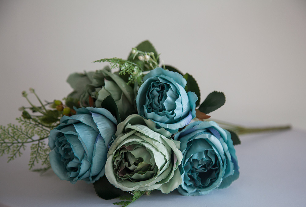 Artificial Silk Peony Flower Bouquet (NO.2) -7 Colours Wedding Centrepiece Decor