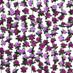 2Pcs 16.4Ft Flower Garland Artificial Rose Vines for Bedroom, 2 Pcs Purple