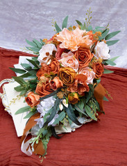 Burnt Orange Terracotta Wedding Bouquet for Vintage Fall Ceremonies