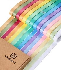 Satin Ribbon 3/8” x 14 Rolls 70 Yards Ribbon for Gift Wrapping 3/8 inch Pastel