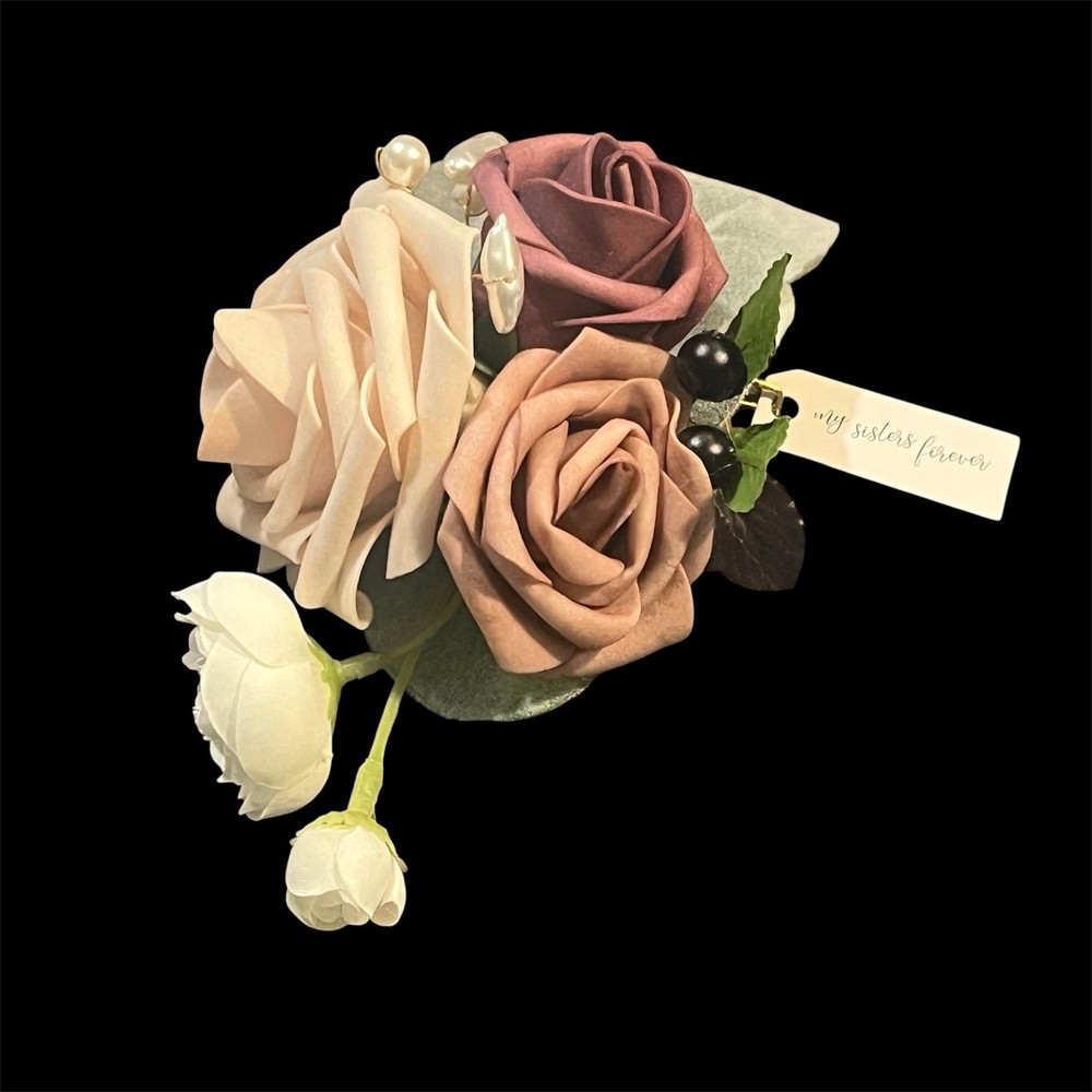 Ling’s Moment Wedding Homecoming Wrist Corsages Artificial Flowers Set of 4