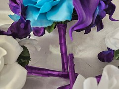 Wedding Bouquet Package, Turquoise, Purple, White, Flower Set 12 Pieces