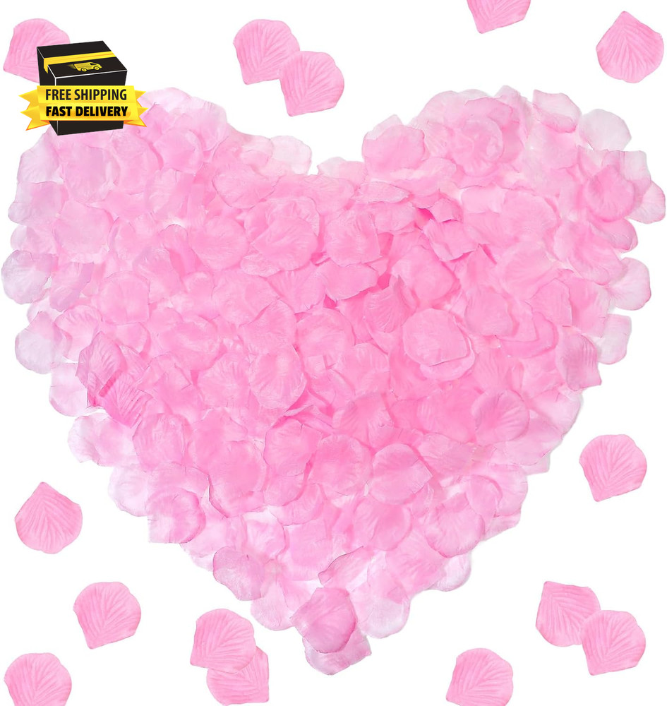 1000PCS Pink Rose Petals, Artificial Silk Flower Petals for Galentines Day Decor