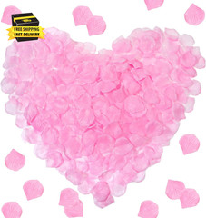 1000PCS Pink Rose Petals, Artificial Silk Flower Petals for Galentines Day Decor
