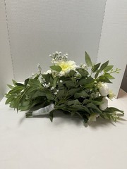 Wedding Bridal Bouquet Hand held White Silk Flowers Peonies Cascading NEW