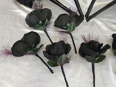 Black & purple Wedding Bouquet Set