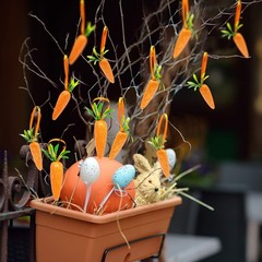 CLESDF Easter Carrot Hanging Ornaments – 12Pcs Premium 4.7 inches, Orange