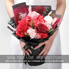 Casaido Preserved Flowers for Delivery, Mothers Day Red Flower Bouquets
