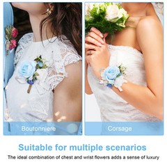Artificial Flower Wrist Corsages Wristlet Band Prom Decor Hand Bracelet