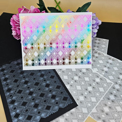 3Pc Rhombus Background Stick&Shine Foil Transfer Sticker Paper for Handmade Card