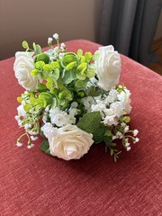 Artificial Bridal Bouquet + 2 Coursage Handmade