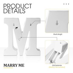 Hortsun Marry Me Light up Letters Proposal Decorations Will You Me, Red