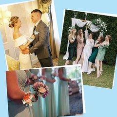 Rose Bridesmaid Wrist Corsage Set Artificial Flower Bride Orange/Beige/White