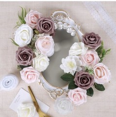 Artificial Flower 20 PCS Mixed Color Roses for DIY Wedding Bouquets Centerpiece