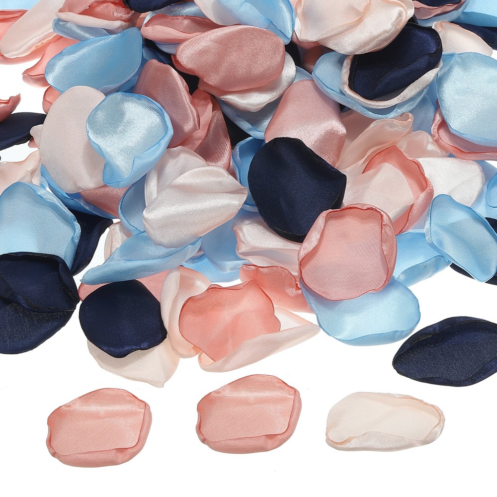 400 Pcs Silk Rose Petals, Artificial Flower Fake Rose Petals Blue Pink Mixed