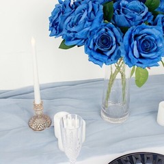 ROYAL BLUE 2 Bushes 17″ Premium Silk Roses Artificial FLOWERS Bouquets Party