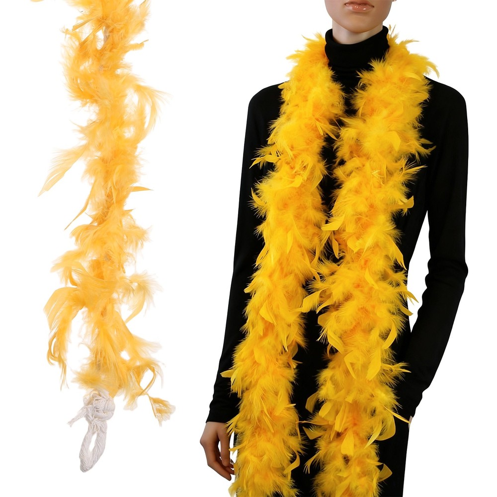 40g 2 Yards Feather Boa, Costume Turkey Chandelle Feathers Boa Gold