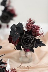 Ling’s Moment Burgundy Black Wedding Flowers Mini Bridesmaid Bouquets Set of …