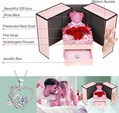 Suturun Preserved Roses Forever Flowers Gifts for Women,Eternal Rose Pink
